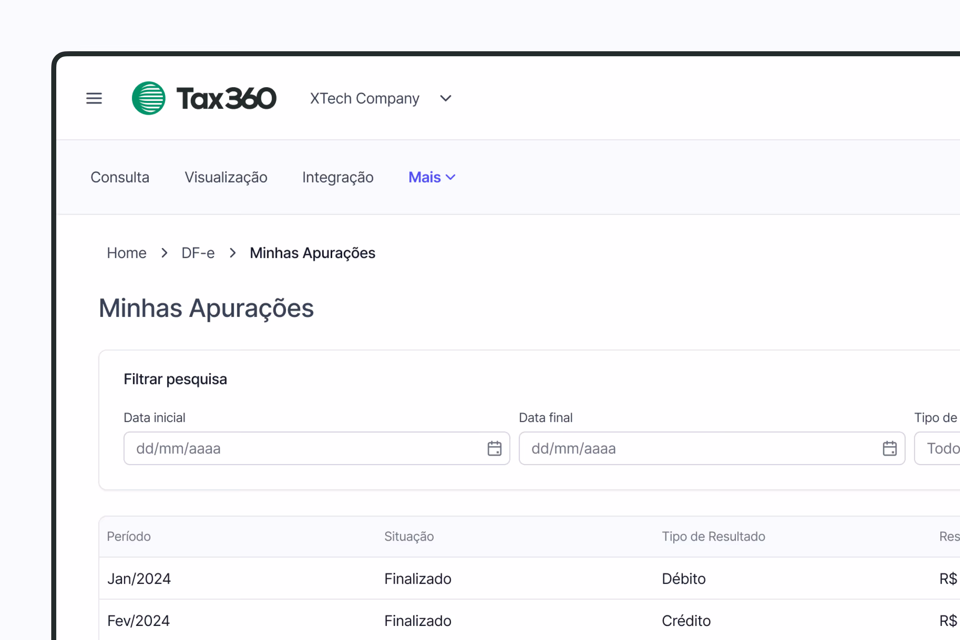 Mockup do produto Apuração Assistida no Tax360.